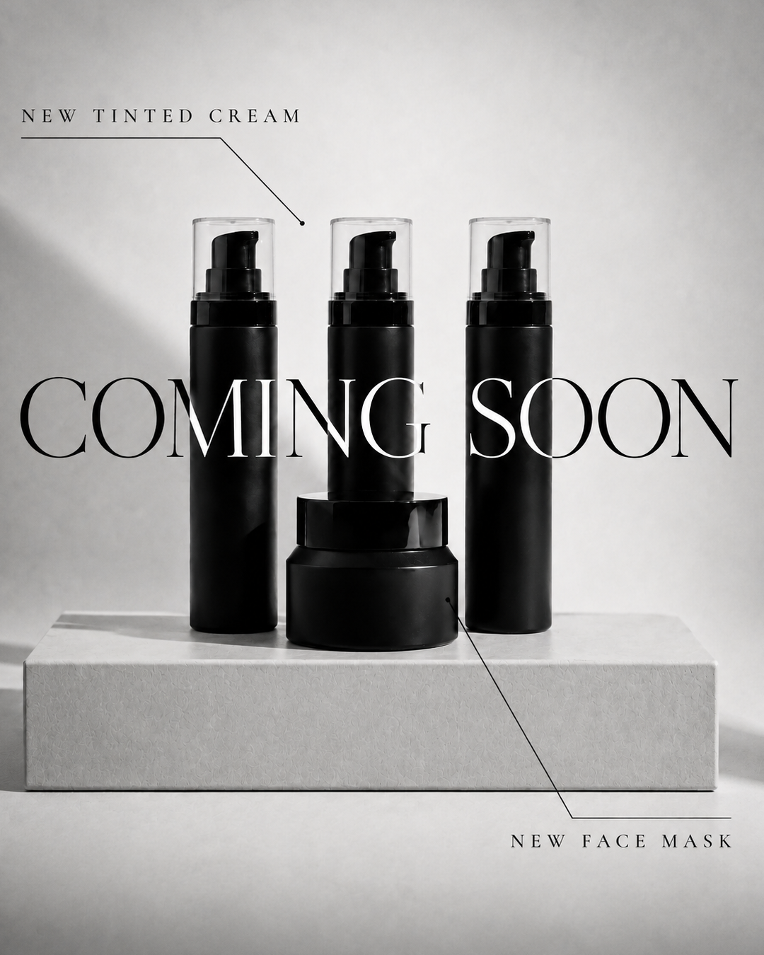 DPCOSMETICS Coming Soon mobile — new tinted cream and new face mask